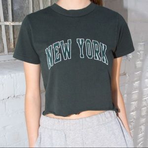 Brandy Melville Green Helen New York Top
